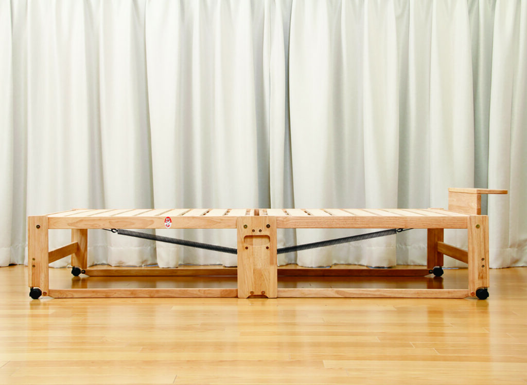 NK-2771］折りたたみひのきスノコベッドハイタイプ ワイドシングル［棚  