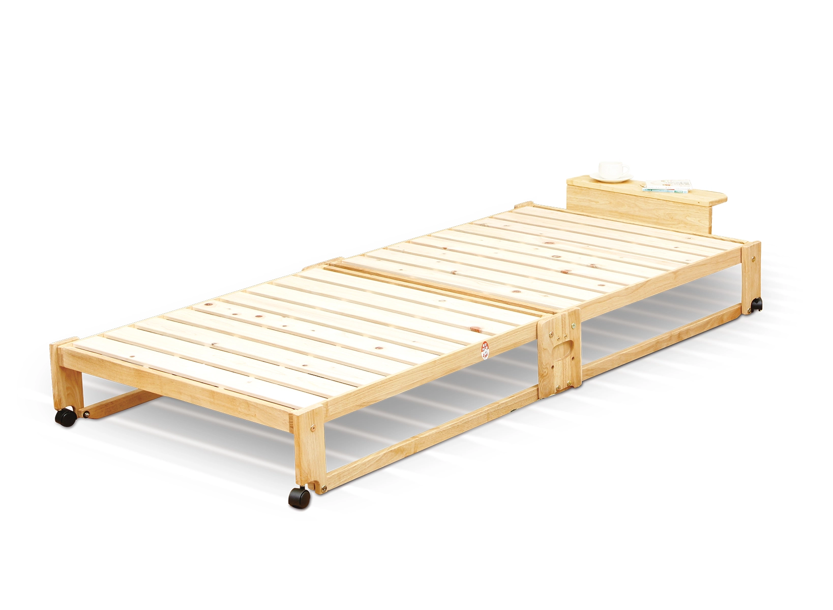 【 大感謝セール】 木製　折り畳みベッド　(中居木工) ベッド